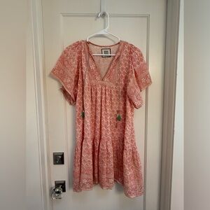 Bell Coral Pink Floral Boho Dress - Size Small